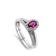 thumbnail image 4 of CHOOSE YOUR COLOR Simulated Ruby Solitaire Ring Set .925 Sterling Silver Band Red CZ Female Size 9, 4 of 4