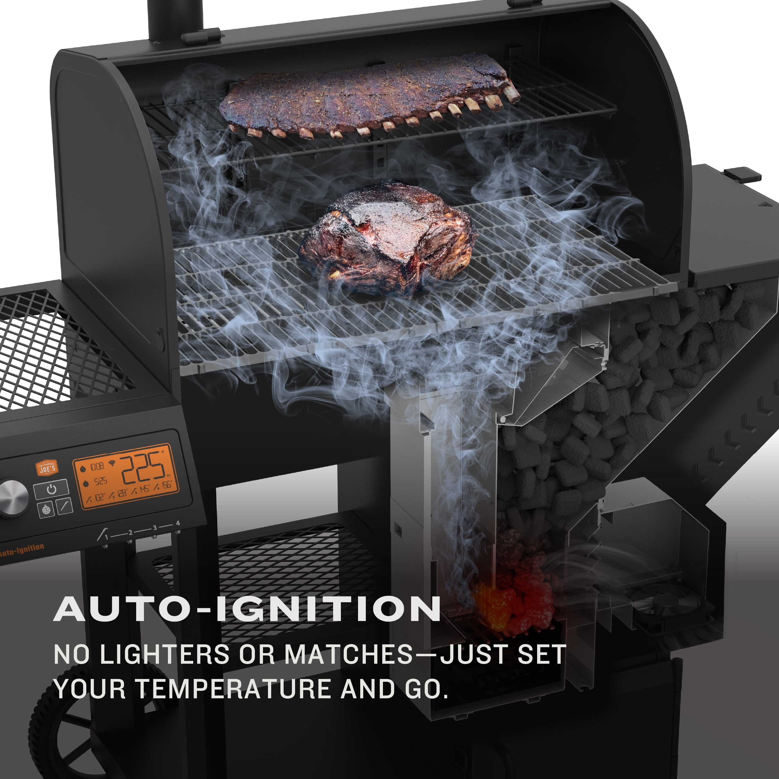 Oklahoma Joe’s® Tahoma® 900A DLX Auto-Feed Charcoal Smoker & Grill + Wi-Fi®