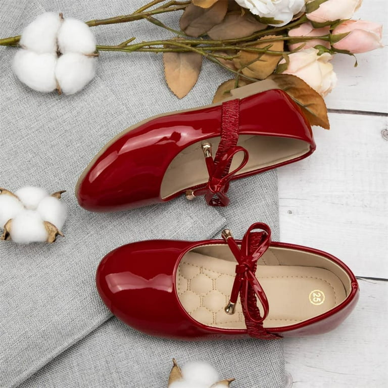 Toddler Little Girl Mary Jane Dress Shoes Ballet Flats for Girl Party School Shoes Bowknot Princess Shoes