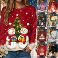 thumbnail image 5 of larppty Christmas Sweatshirts for Women Christmas Sweater Funny Merry Sweatshirt Xmas Holiday Long Sleeve Pullover (Black, XXL), 5 of 9