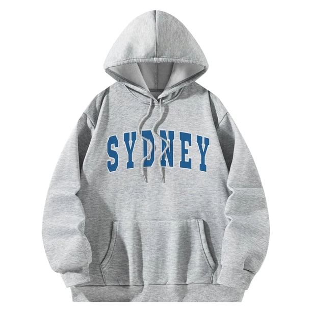 Sudaderas con capucha para mujer, jersey clásico con estampado de letras para deportes, viajes, primavera M Yuyangstore sudadera para mujer