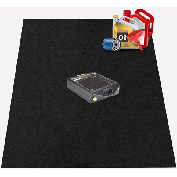 Alfombrilla de garaje AiBob para derrames de petróleo, 152 x 183 cm, color negro