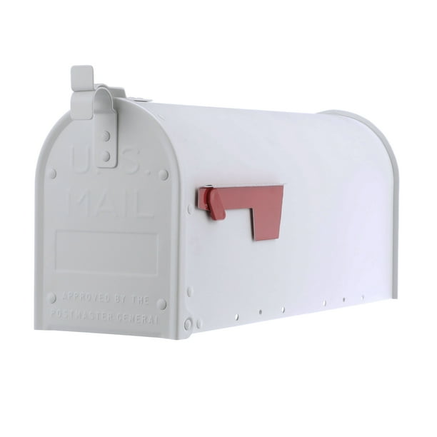 Gibraltar Mailboxes Admiral Medium Aluminum Post Mount Mailbox Textured White Adm11w01 Walmart Com Walmart Com