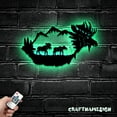 thumbnail image 3 of Craftnamesign Moose Alternative Metal Wall Art LED Light, Moose In Forest Sign Home Decor, 3 of 5