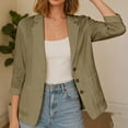 thumbnail image 5 of IUYRTFE Women's 3/4 Sleeve Button Front Blazer Jacket Relaxed Fit Casual Workwear Top, 5 of 7