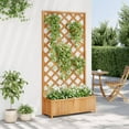 thumbnail image 3 of vidaXL Planter with Trellis Brown Solid Wood Fir, 3 of 7