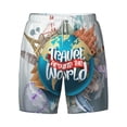 thumbnail image 4 of Lsque Mens Swim Trunks Travel Around The World Pattern - Bathing Suit Compression Liner - Beach Swim Shorts Swimwear - (S-3XL) - Stretch Quick Dry -X-Large, 4 of 9