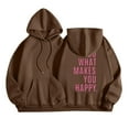 thumbnail image 3 of Hoodies for Women 2025 Do What Makes You Happy Hoodie Y2K Graphic Hoodie with Pockets Hooded Sweatshirt Women Pullover, 3 of 7