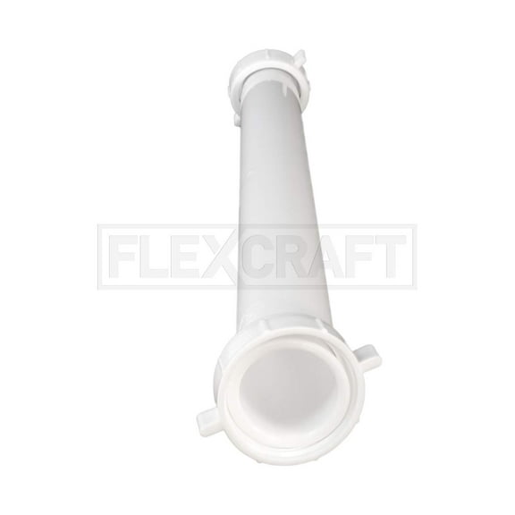 1-1/2 in. x 16 in. Plastic Double End Flanged Tailpiece with TPR Washer for Tubular Drain Applications
