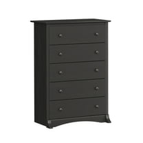 Prepac Sonoma 5-Drawer Bedroom Chest, Washed Black