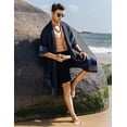 thumbnail image 4 of COOFANDY Men's Long Cardigan Cotton Kimono Robe Lightweight Casual Beach Drape Cape, 4 of 6