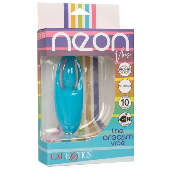 CalExotics Neon Vibes The O Vibe – Silicone Rechargeable Finger Panty Teaser Vibrator - Travel Sized Adult Sex Toys for Women – Teal