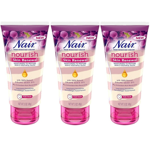 Pack of (3) Nair Hair Remover Nourish Skin Renewal Face 3 Ounce (88ml)