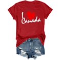 thumbnail image 4 of AQUARIVE T-Shirts à Manches Courtes pour Femmes, Impression Tendance, Col Rond, Coton Confortable, Été, Décontracté, Rouge TG, 4 of 5