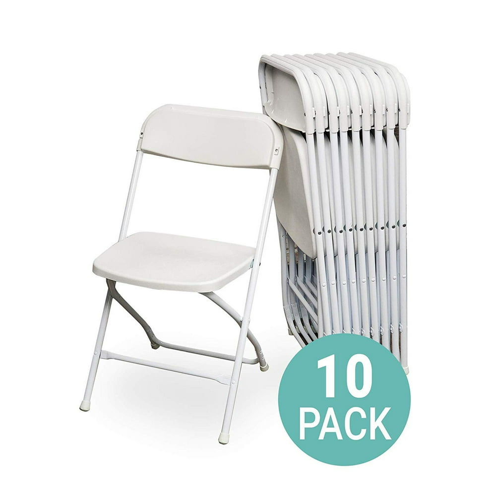 AJP Distributors 10 Pack Premium White Plastic Folding