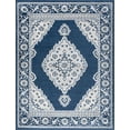 thumbnail image 3 of Madison Traditional 5' x 7' Navy and Cream Polypropylene Indoor Area Rug, 3 of 9