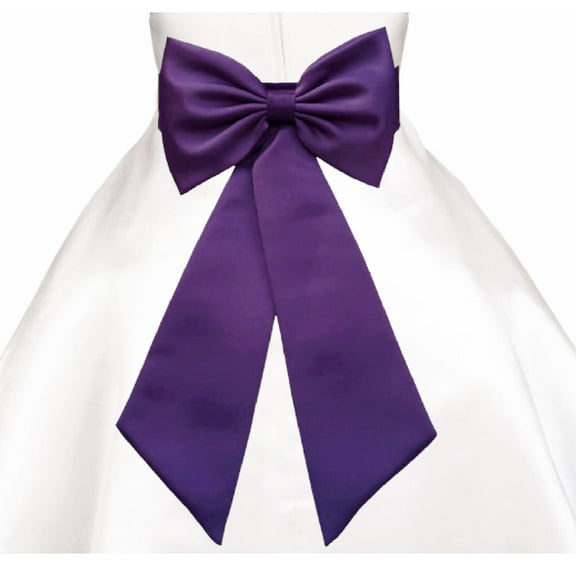 Wedding Satin Tiebow Sash Bow Tie Sash with Velcro Closure 2 pcs Set Bridal Flower Special Occasion Decoration Pageant Birthday Flower Accessory