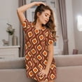 thumbnail image 3 of Fotbe 70's Retro Bata de Dormir para Mujer con Estampado, Camisón de Algodón de Manga Corta, Ropa de Dormir Casual, 3 of 6
