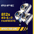 thumbnail image 6 of Men's Rife Golf 812s New Straight Face #3 +#5 +Offset #7 Fairway Metal Wood Clubs Set Right Handed Regular Flex with Men's Size Black Pro Velvet Grips Fairway Wood Set + Head covers, 6 of 6