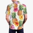 thumbnail image 4 of Daiia Hawaiian Pineappl Pattern Men’s Polo Shirts,Solid Deck Shirt,Classic Fit, Breathable Cotton Polo for Casual and Sport Wear-Large, 4 of 9