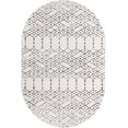 thumbnail image 1 of Rugs.com Paxon Trellis Collection Rug – 4' x 6' Oval Ivory Black Medium Rug Perfect For Living Rooms, Large Dining Rooms, Open Floorplans, 1 of 1