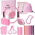 thumbnail image 1 of Pilates Ring Kit for Women,Magic Circle Hoop, 5 Resistance Bands,Yoga Ball & Yoga Block,Workout Guide Included，Full-Body Pilates Workout Equipment Suitable for Beginners(14pcs) (14pcs-Pink), 1 of 7