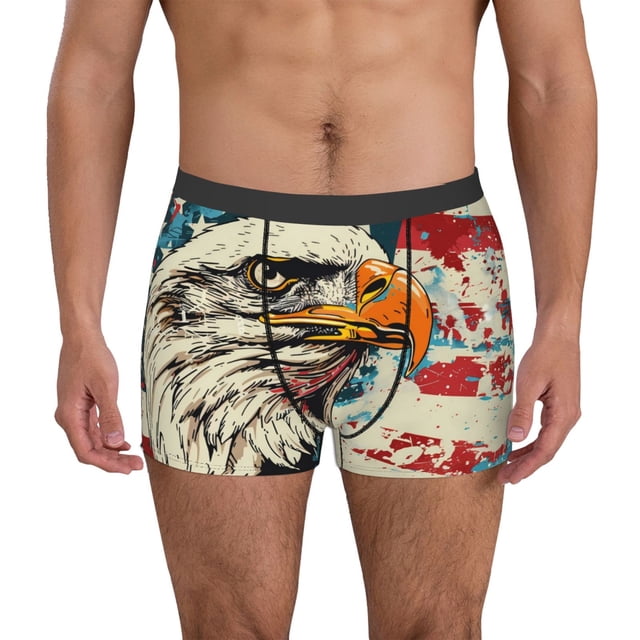Fotbe Retro American Eagle Calzoncillos Tipo Boxer con Bolsa de Soporte Total para Hombre, X-Temp Fresco, Transpirable y de Secado Rápido-X-Large