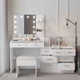 thumbnail image 4 of Ktaxon Makeup Vanity with 9 Drawers&USB Charging Station, Vanity Desk with 3 Color Light, Vanity Table Set w/ 9 Drawer Dresser, White, 4 of 9