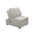 thumbnail image 6 of CQSXDA Adjustable Backrest Armless White Sofa Bed Teddy Material With USB Port And Multi Storage Pockets for Minimalist Living Rooms, 6 of 8