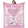 thumbnail image 1 of LHSHID 16th Birthday Gifts for Girls Best Sweet 16 Gifts for 16 Year Old Girls from Parents or Friends 16 Year Old Birthday Decorations for Sixteen Teenager Girl Blanket 50"x60", 1 of 7
