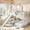 Beige, variant on HanuQ Twin over Full House Bunk Bed with Slide and Playhouse Design, Wooden Frame with X-Shaped Guardrails and Storage Space, No Box Spring, Natural