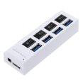 thumbnail image 3 of Adaptador de alta velocidad Hub USB 3.0 de 4 puertos con interruptor de encendido/apagado para PC (blanco)-195945.01, 3 of 8