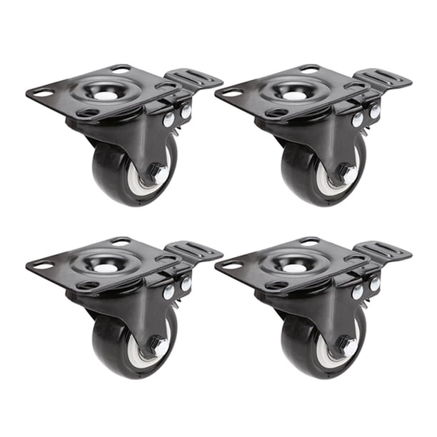 4pcs 2 pulgadas de trabajo de protección pesado ruedas de ruedas de PU giratorias de PU con placa superior de 360 grados Capacidad total de 45 kg for muebles