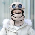 thumbnail image 1 of Gorro térmico grueso y cálido para invierno, resistente al viento, para ciclismo, con gafas y máscara., 1 of 6