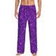 thumbnail image 1 of Fotbe Purple Glitter Pantalones de Pijama para Hombre, Pantalones de Dormir, Pantalones de Casa con Cintura Ajustable y Bolsillos-Medium, 1 of 6