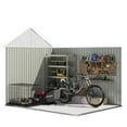 thumbnail image 5 of Patiowell Outdoor Storage Shed 10x8FT with Large Window, Metal Sheds with Double Lockable Doors for Bicycle Garden Patio & Backyard, Gray, 5 of 8