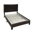 thumbnail image 2 of Poundex Furniture Twin Faux Leather Bed Frame with 12 Slats in Brown, 2 of 5