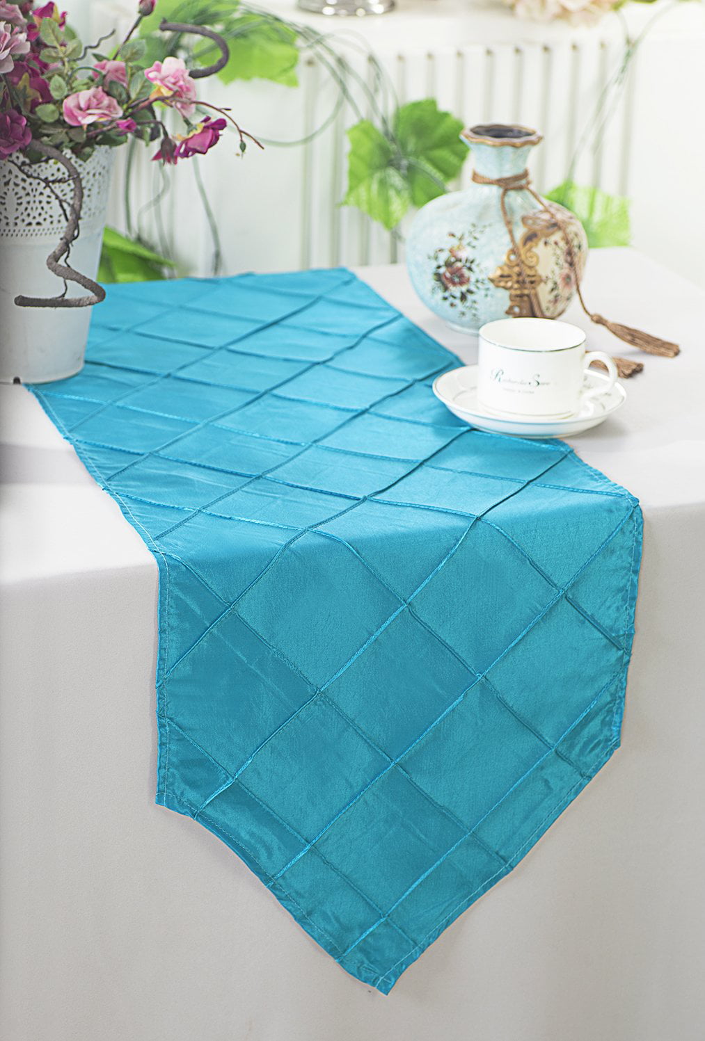 Turquoise SATIN 12x108" Table RUNNER Wedding Party Catering Dinner Decorations 