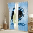 thumbnail image 3 of Feelyou Kids Ice Hockey Curtains Pack of 2 (42x84 Each), Est Sleep Sports Curtains Blackout, Blue Stripes Lines Bedroom Curtains, Window Curtains Home Decor, 3 of 6