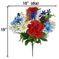 thumbnail image 3 of Mainstays 19 inches Indoor Artificial Rose Daisy Bouquet, Red, White and Blue Color., 3 of 8