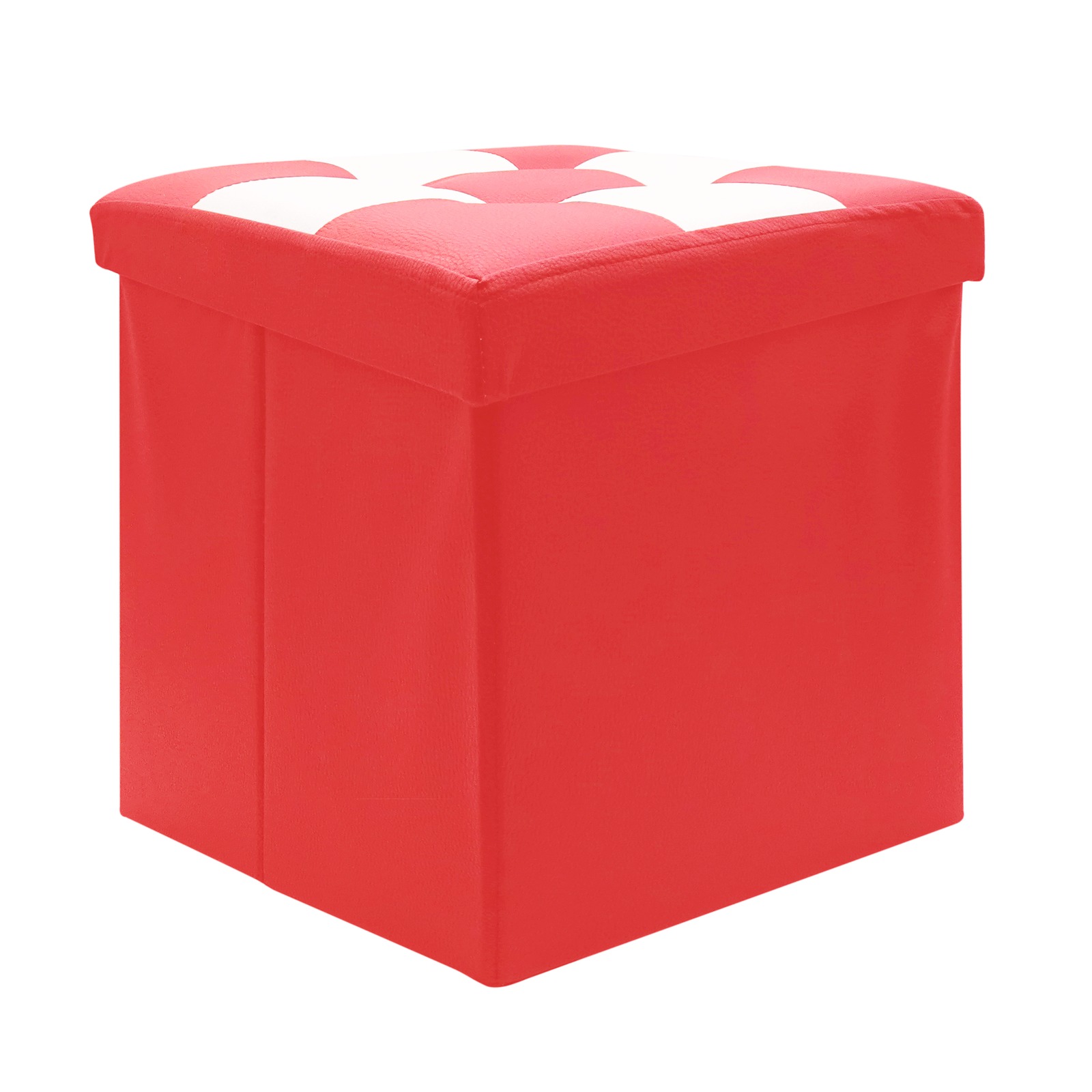 Edelvey Square Indoor Ottoman with Storage 15", Chess Faux Leather