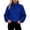 Blue women half zip pullover a1, variant on Tusihei Women Half Zip Pullover Stand Collar Long Sleeve Fuzzy Sweatshirt Cozy Winter Outerwear, Purple M