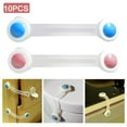 thumbnail image 2 of 10Pcs Self Adhesive Child Proof Safety Locks - Baby Proofing Cabinet Lock Adjustable Strap Latches to Cabinets,Drawers,Cupboard,Oven,Fridge,Closet Seat,Door,Window, 2 of 8