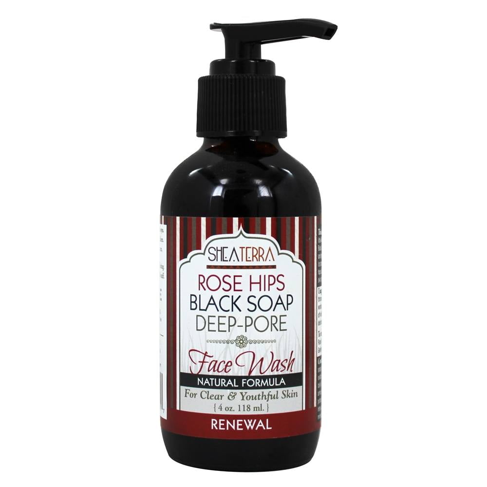 Shea Terra Organics - Face Wash Black Soap Rose Hips - 4 fl. oz