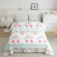 thumbnail image 2 of Erosebridal Pink Cherry Bedding Twin Comforter Set,Blue Bow Down Comforter,Love Heart Bedding Sets Twin with Comforter,Breathable Kawaii Bedroom Decoration,Reversible,3pcs, 2 of 8