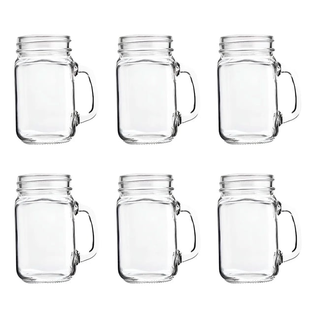 Set 12 Tarros Mason Jar Vidrio 470 Ml Liso Vencort