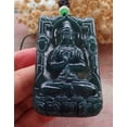 thumbnail image 2 of Certified Icy Green Burma 100% Natural A Jade jadeite Pendant Guanyin Kwan Yin Lotus Flower Necklace 658626 TN, 2 of 10