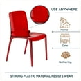 thumbnail image 4 of LeisureMod Murry Modern Lightweight Stackable Dining Side Chair in Transparent Red, Set of 2, 4 of 10