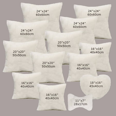 Chair Pad Inserts Varieties of Sizes Hold Pillow Inner Pads Inserts Home Bed Sofa Car Cushion White Cotton Throw ()