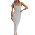 thumbnail image 1 of Gibobby Vestido Causal para Mujer de Verano Vestido largo informal suelto para mujer, vestido largo sin mangas con abertura, vestido largo de verano para la pl(Gris,M), 1 of 5